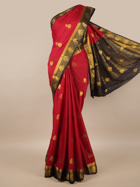 

Pothys Red & Black Ethnic Motifs Zari Saree