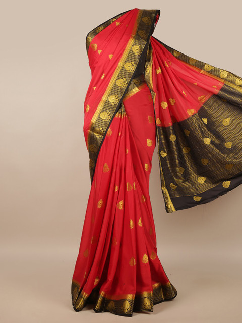 

Pothys Red & Black Woven Design Zari Saree