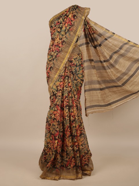 

Pothys Brown & Black Floral Saree
