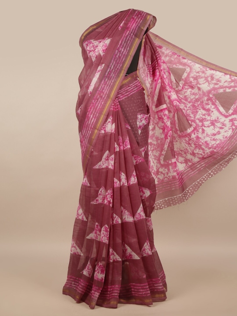 

Pothys Purple & White Batik Saree