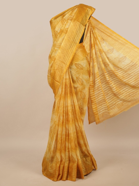 

Pothys Yellow Printed Poly Chiffon Saree