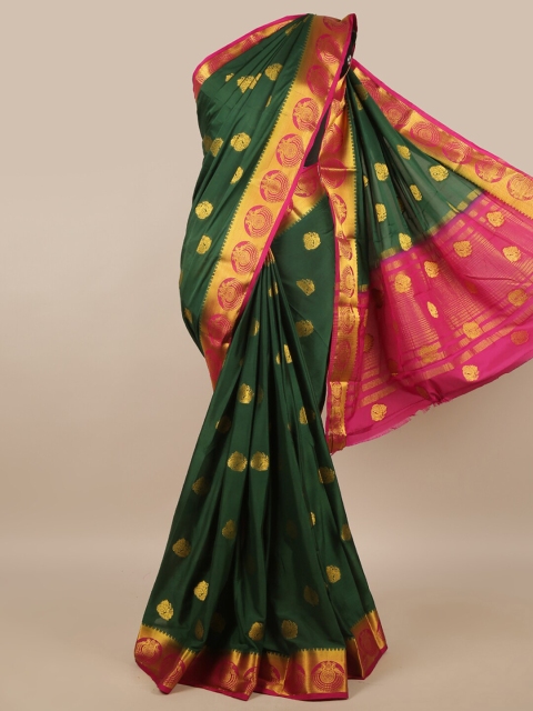 

Pothys Green & Gold-Toned Ethnic Motifs Zari Saree