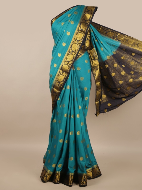 

Pothys Green & Black Ethnic Motifs Zari Saree