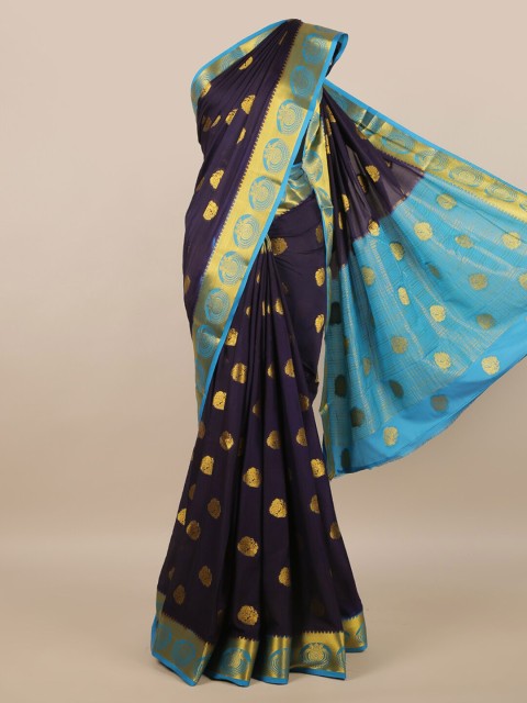 

Pothys Navy Blue & Blue Woven Design Zari Saree