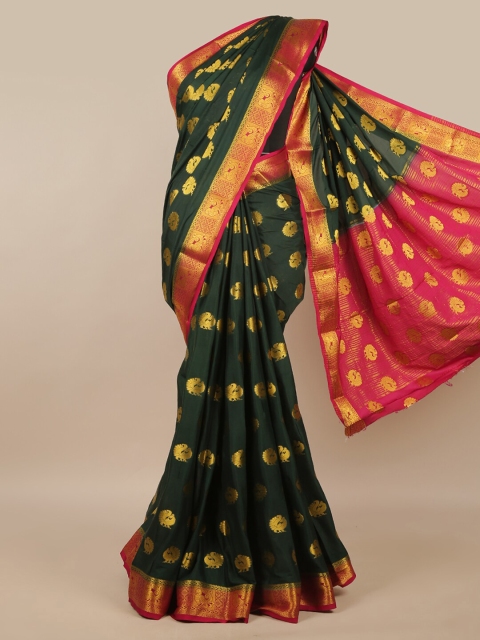 

Pothys Green & Pink Woven Design Zari Saree