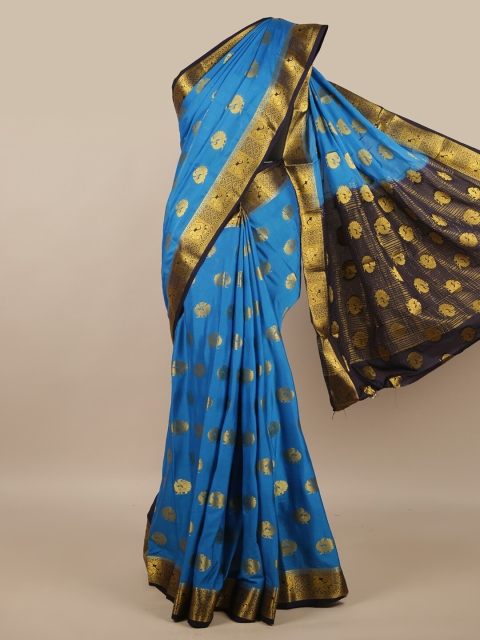 

Pothys Blue & Gold-Toned Woven Design Saree