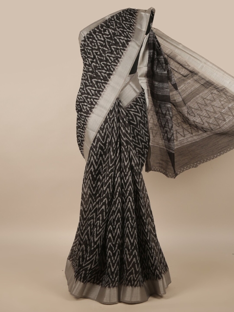 

Pothys Black & Grey Printed Saree