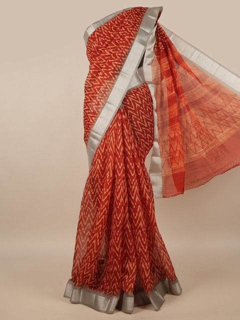

Pothys Maroon & Yellow Cotton Blend Saree