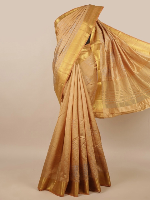 

Pothys Women Cream Printed Jute Silk Saree