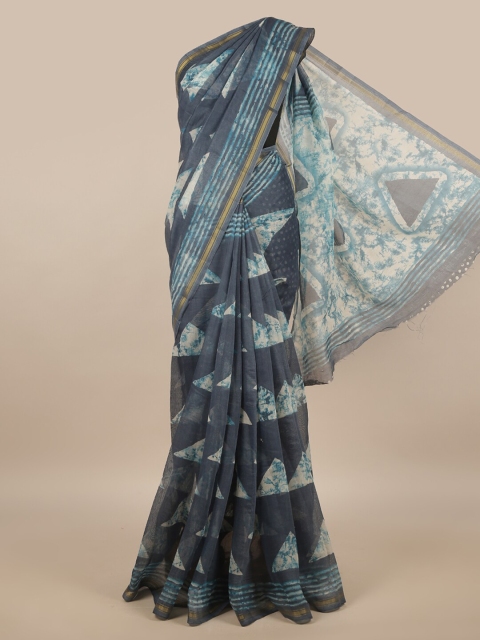 

Pothys Blue & White Batik Saree