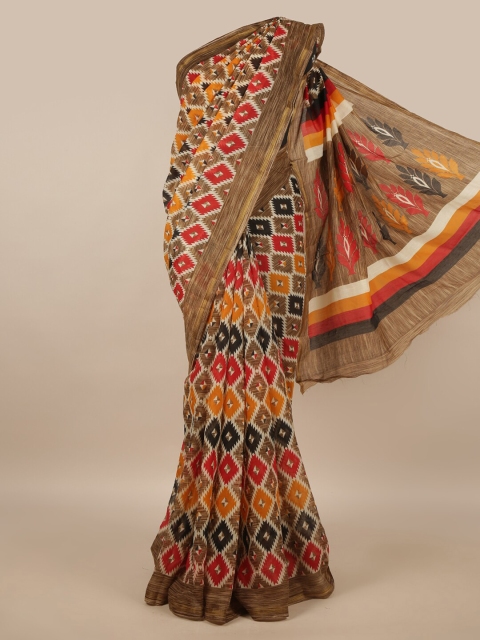 

Pothys Brown & White Printed Saree