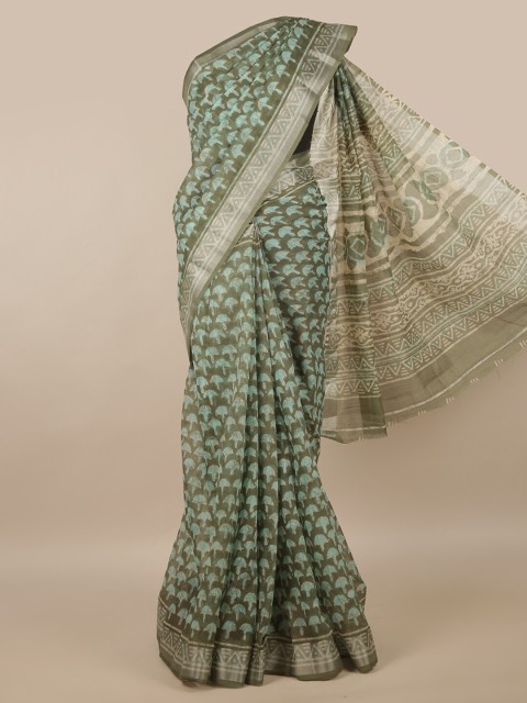 

Pothys Green & Blue Printed Saree