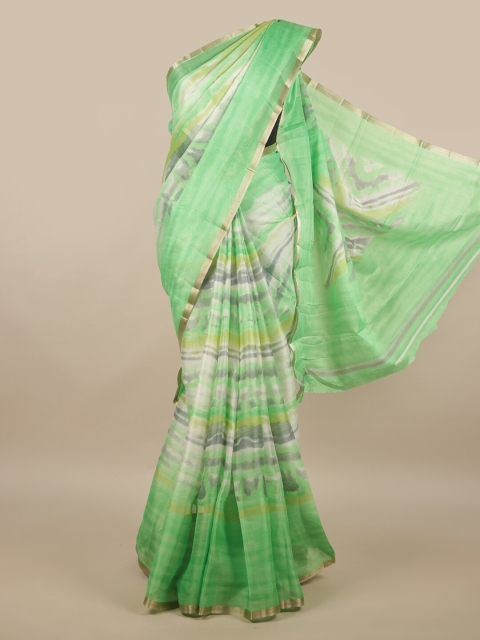 

Pothys Green & Grey Tie and Dye Saree
