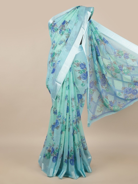 

Pothys Blue & White Floral Saree