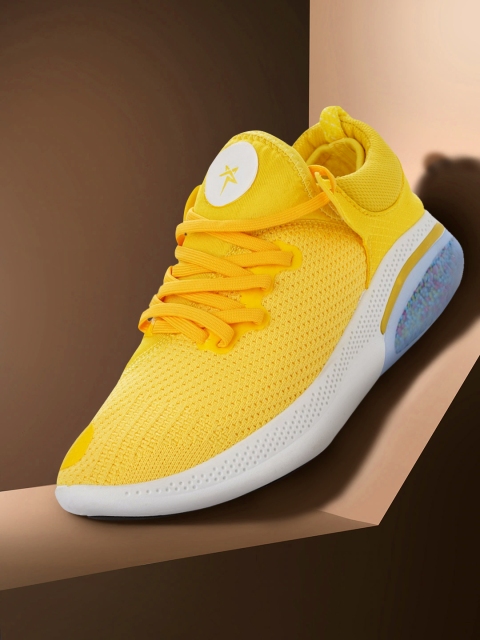 

REFOAM Men Yellow Woven Design Sports Running Shoes