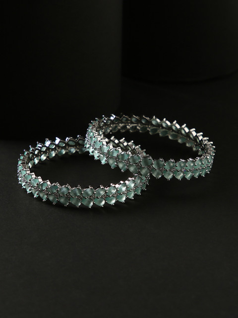 

justpeachy Blue Stone Studded Bangles