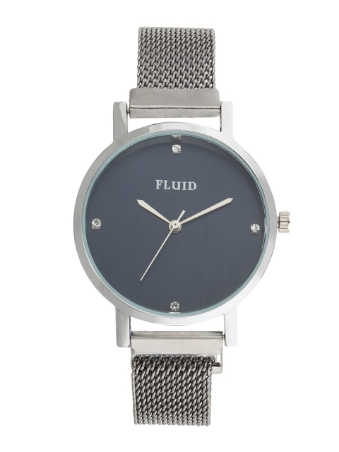

FLUID Women Blue Dial & Silver Toned Bracelet Style Straps Analogue Watch FL-Mag-SL-08