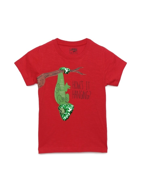 

UNDER FOURTEEN ONLY Boys Red Printed T-shirt