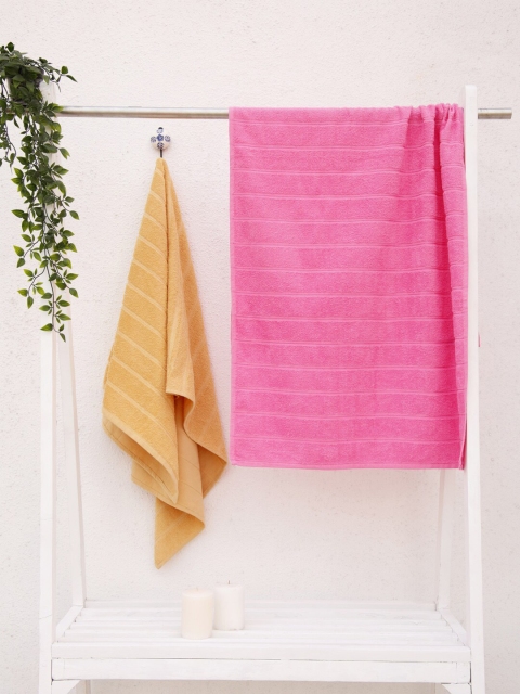 

Ariana Set Of 2 Striped 300 GSM Cotton Bath Towels, Cream