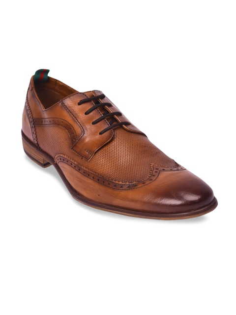 

Pavers England Men Tan Brown Leather Brogue Shoes