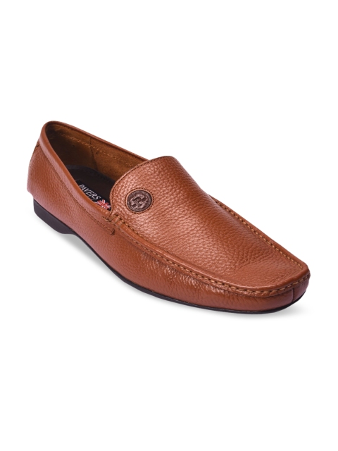 

Pavers England Men Tan Textured Leather Loafers