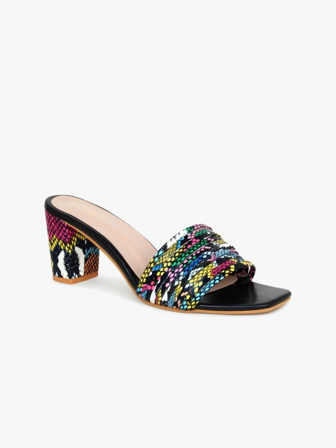 

KLASE Multicoloured Party Block Mules, Multi