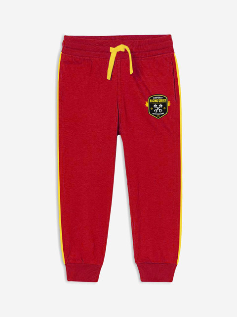 

Miss & Chief Kids Red Solid Pure Cotton Joggers