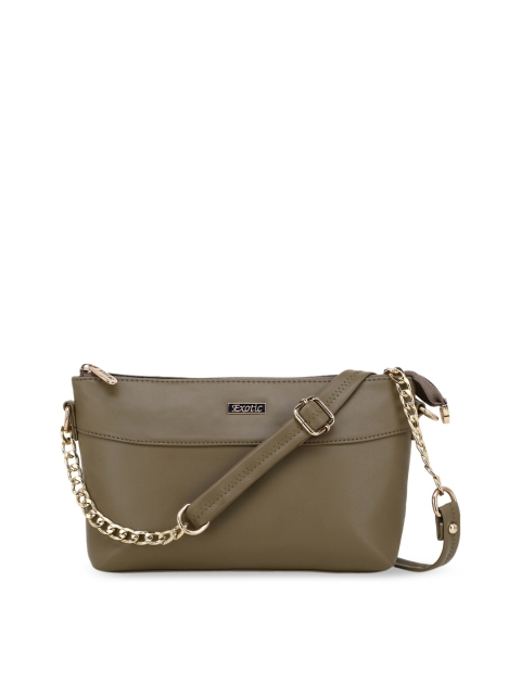 

Exotic Olive Green Structured Sling Bag