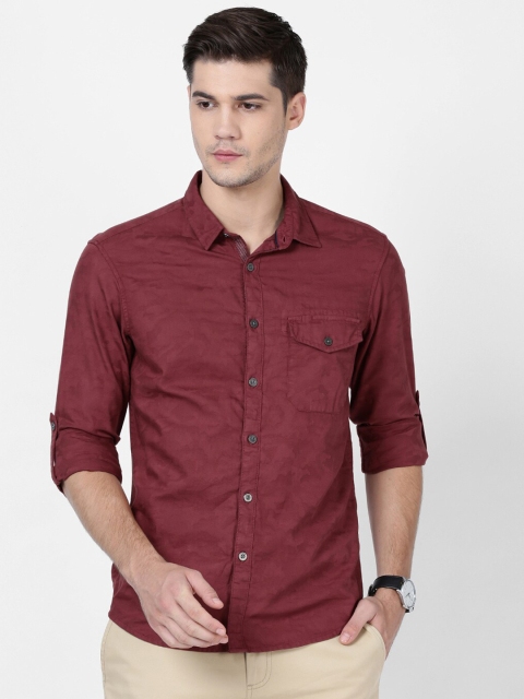 

t-base Men Red Casual Shirt