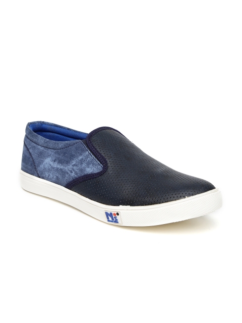 

North Star Men Blue Perforations Slip-On Sneakers