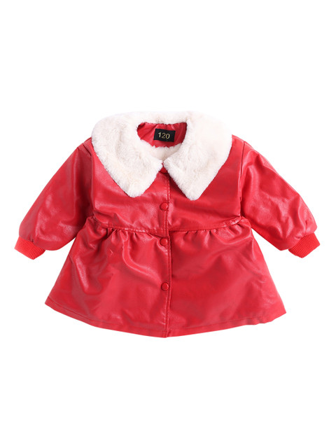 

Hopscotch Girls Red Solid Overcoat