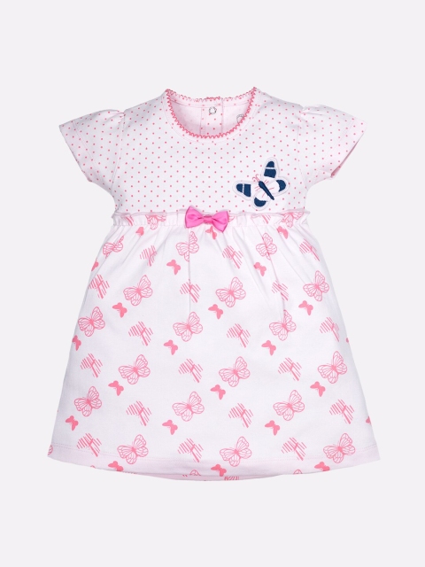 

BABY GO Girls Pink Printed A-Line Dress, Multi