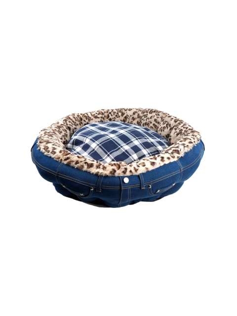 

Lulala Blue & Beige Printed Pet Donut Bed