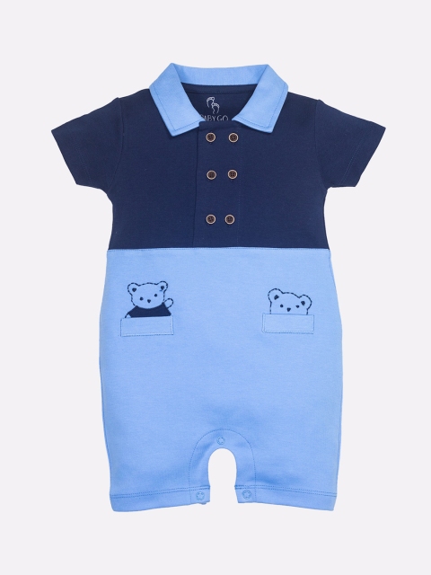

BABY GO Infant Boys Blue Pure Cotton Rompers
