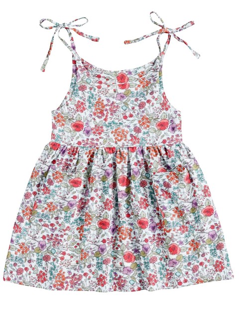 

THE BABY ATELIER White & Green Floral Dress