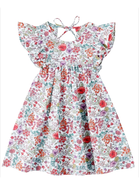 

THE BABY ATELIER White & Red Floral A-Line Dress