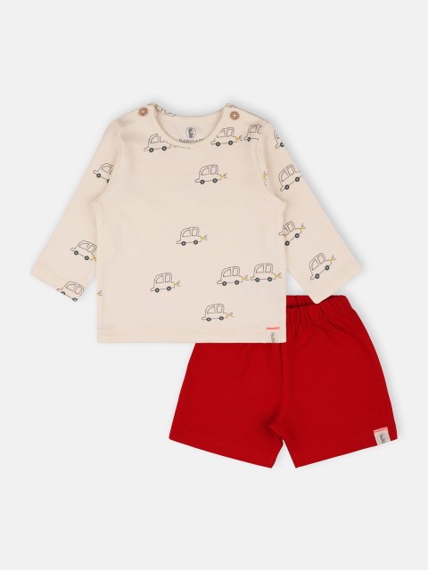 

Babysafe Boys Grey & Red Printed Pure Cotton T-shirt with Trousers