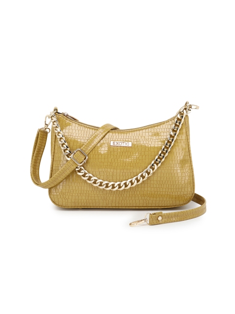 

Exotic Yellow Textured PU Structured Sling Bag