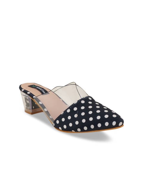 

Walkfree Black & White Printed Block Mules