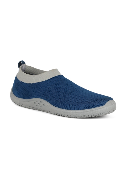 

Khadims Men Blue Textured Slip-On Sneakers