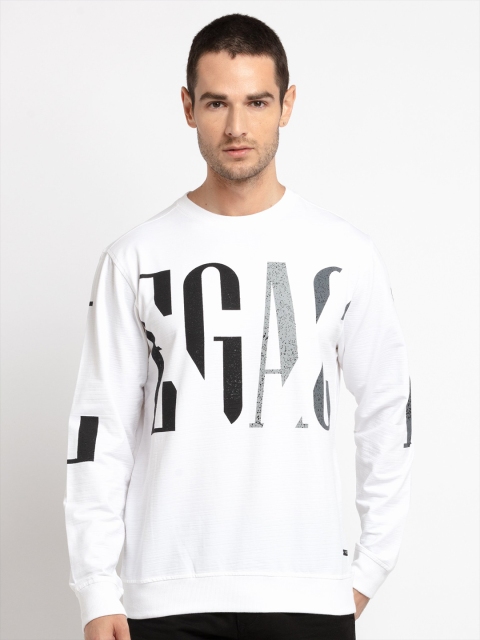 

Status Quo Men White Printed Sweatshirt