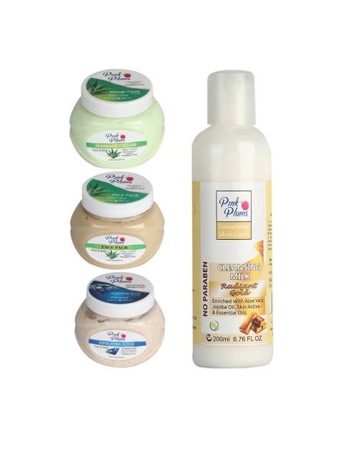 

Pink Plums Set Of 4 Skincare Kit 950ml, Multi
