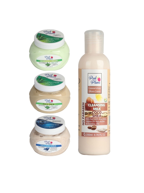 

Pink Plums Unisex Aloevera Cocoshea Diamond Face & Body Massage - 250 ml, Multi