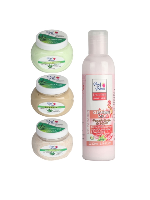 

Pink Plums Women Paraben Free Facial Kit, White