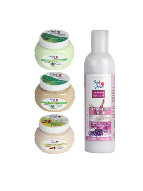 

Pink Plums Paraben Free Aloevera Lavender Papaya Facial Kit, Multi