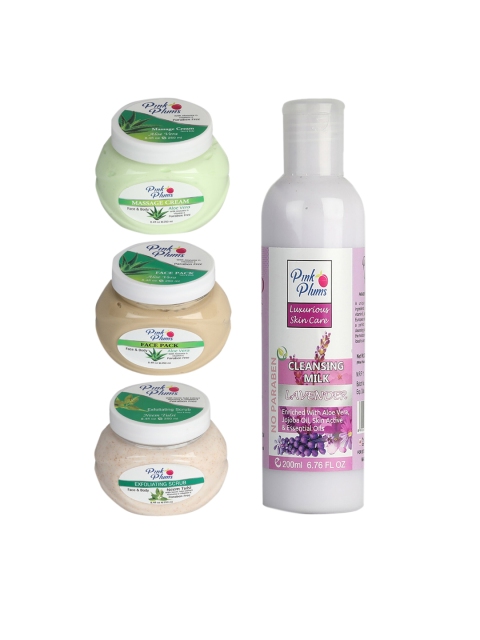 

Pink Plums Green Paraben Free Aloe-vera Lavender Neem Tulsi Facial Kit