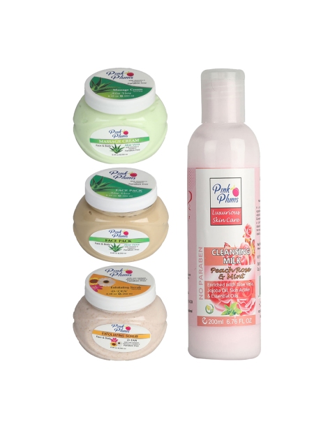 

Pink Plums Set Of 4 Skincare Kit 950ml, Multi