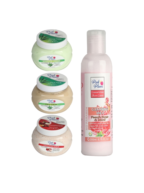 

Pink Plums Women Paraben Free Aloevera Face & Body Massage Facial Kit 950 ml, Multi