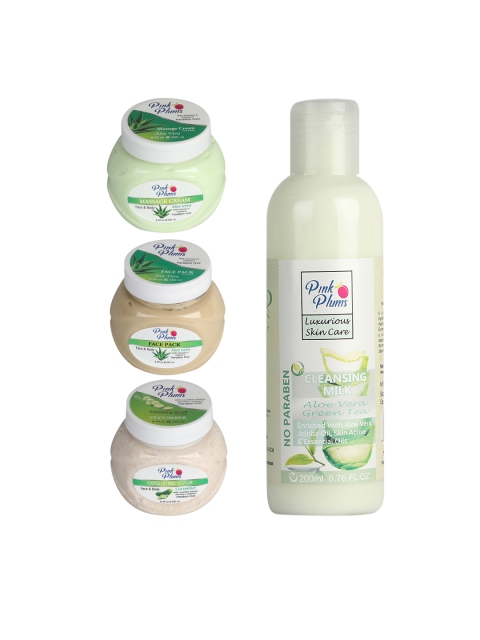 

Pink Plums Woman Aloevera & Cucumber Facial Kit- 250-200ml, Multi