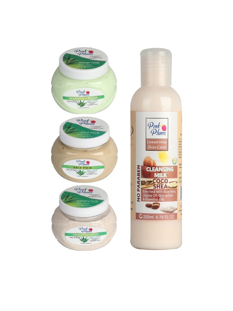 

Pink Plums Aloevera Cocoshea Face & Body Massage Cream- 4 Pieces, Multi